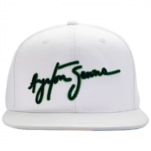 Ayrton Senna Cap Senna Unterschrift Flat Brim Weiß 13